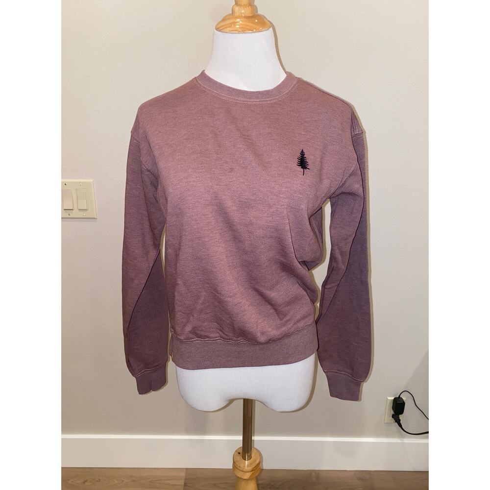 Tentree TreeFleece Golden Spruce Crew Twilight Mauve Pink size XS NWT
